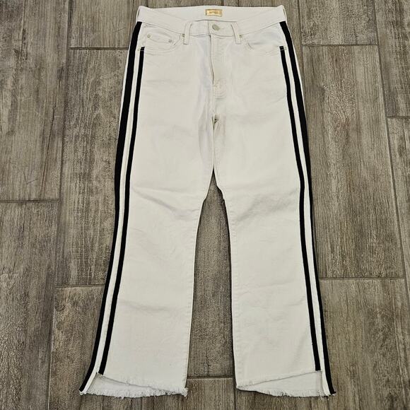 Mother Jeans Womens Size 27 Insider Crop Step Fray Whipping The Racer Striped - Picture 4 of 16